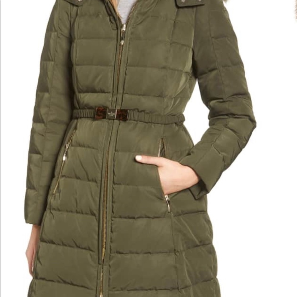 Kate Spade belted puffer with hood